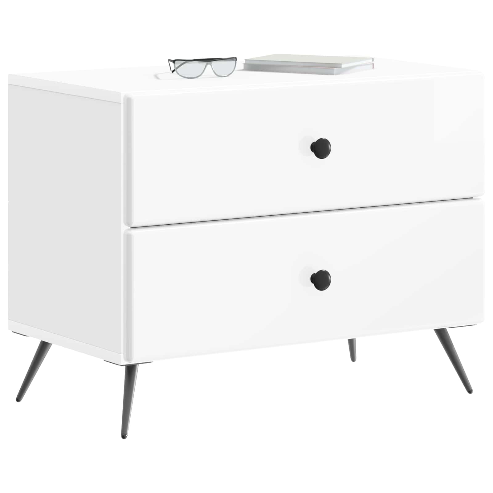 vidaXL Szafka Nocna z szufladą Biały wysoki połysk 62 x 34,5 x 47,5 cm