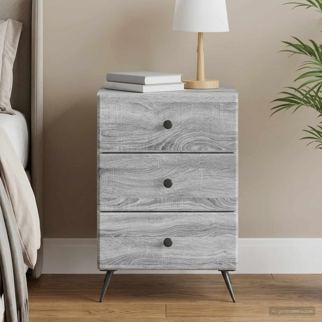 vidaXL Szafka Nocna Szary Sonoma 43 x 41 x 66,5 cm Drewno inżynieryjne