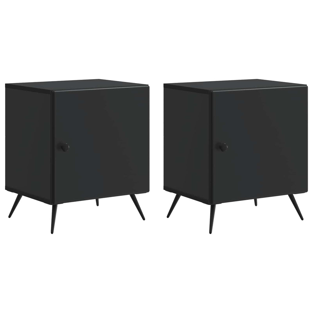 vidaXL Szafka Nocna 2 pcs Czarny 43 x 34,5 x 50 cm Drewno inżynieryjne