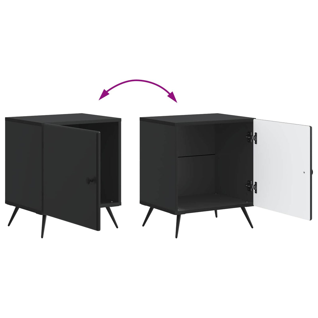 vidaXL Szafka Nocna 2 pcs Czarny 43 x 34,5 x 50 cm Drewno inżynieryjne