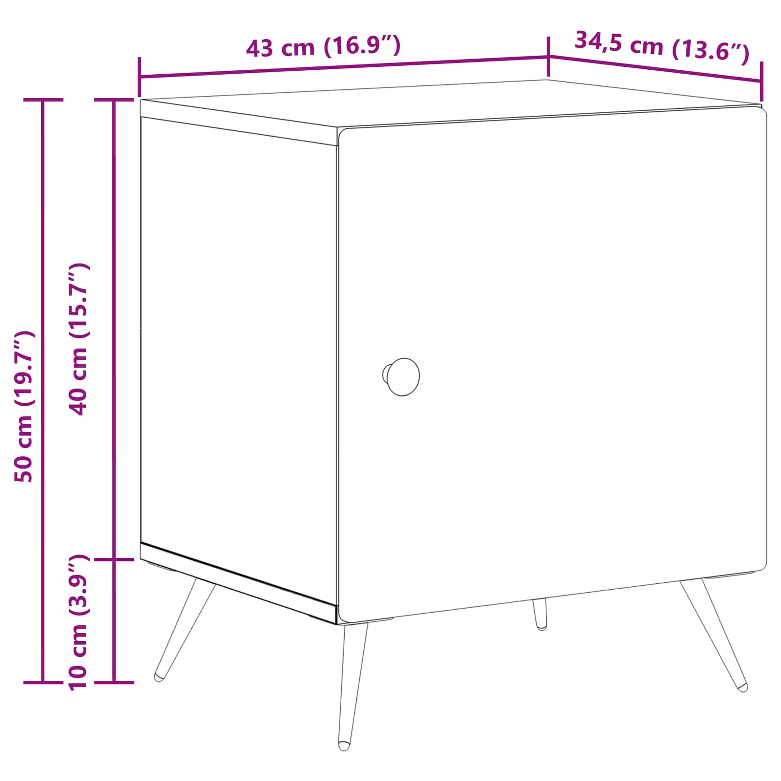 vidaXL Szafka Nocna Betonowy szary 43 x 34,5 x 50 cm