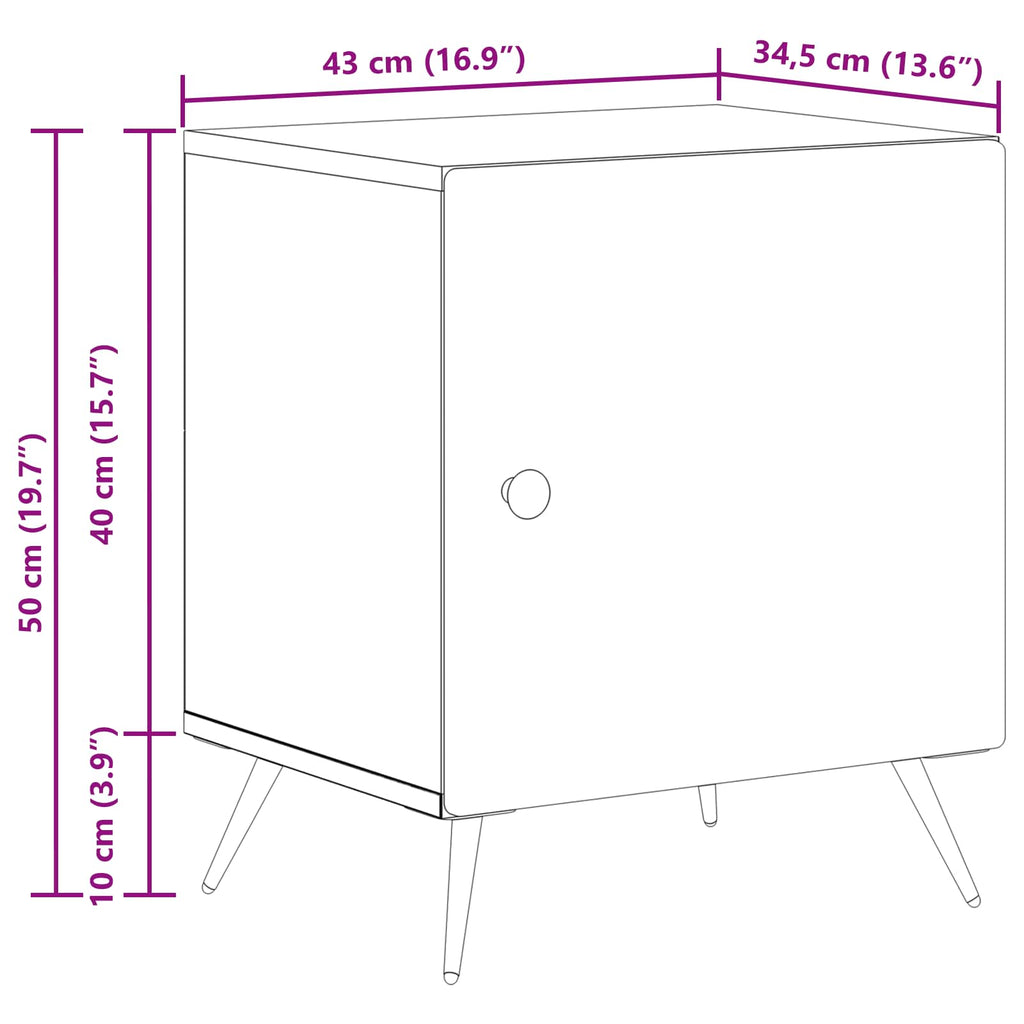 vidaXL Szafka Nocna 2 pcs Betonowy szary 43 x 34,5 x 50 cm