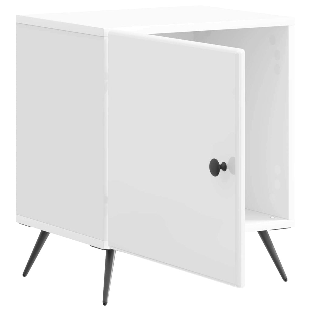 vidaXL Szafka Nocna 2 pcs Biały wysoki połysk 43 x 34,5 x 50 cm