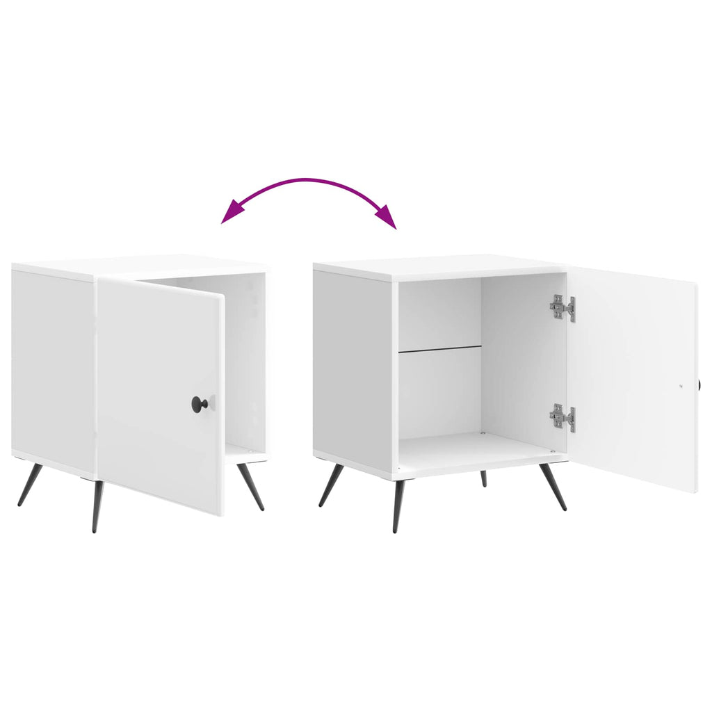 vidaXL Szafka Nocna 2 pcs Biały wysoki połysk 43 x 34,5 x 50 cm