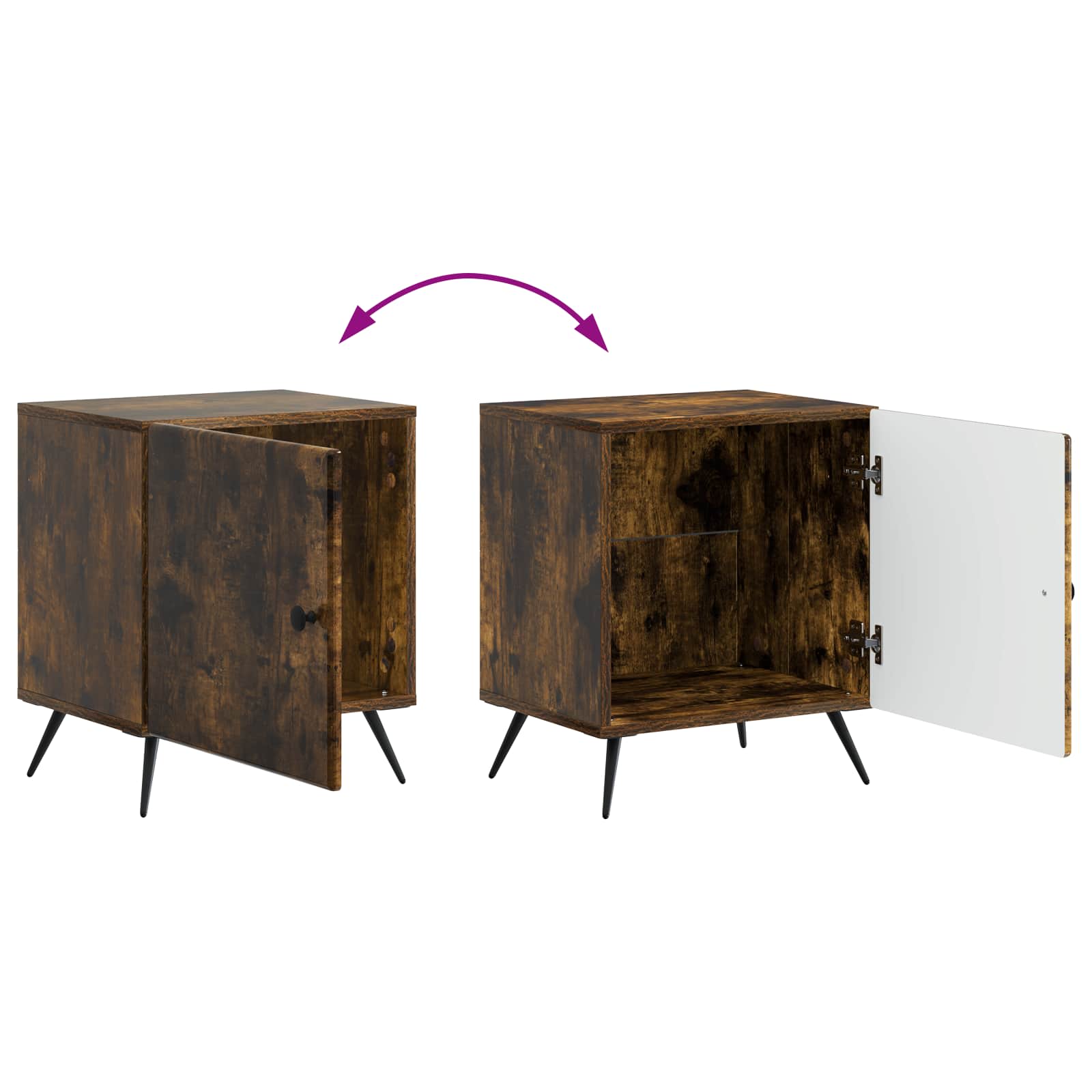vidaXL Szafka Nocna 2 pcs Dąb wędzony 43 x 34,5 x 50 cm