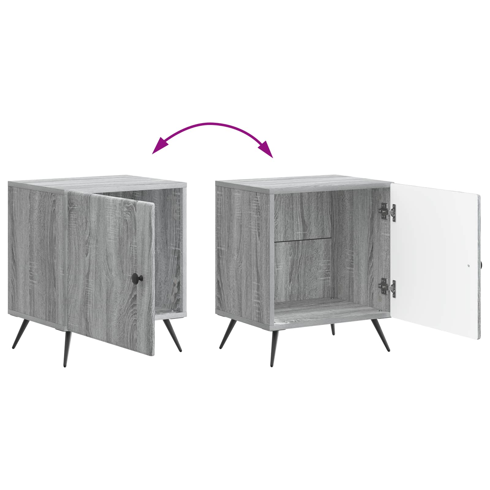 vidaXL Szafka Nocna Szary Sonoma 43 x 34,5 x 50 cm Drewno inżynieryjne