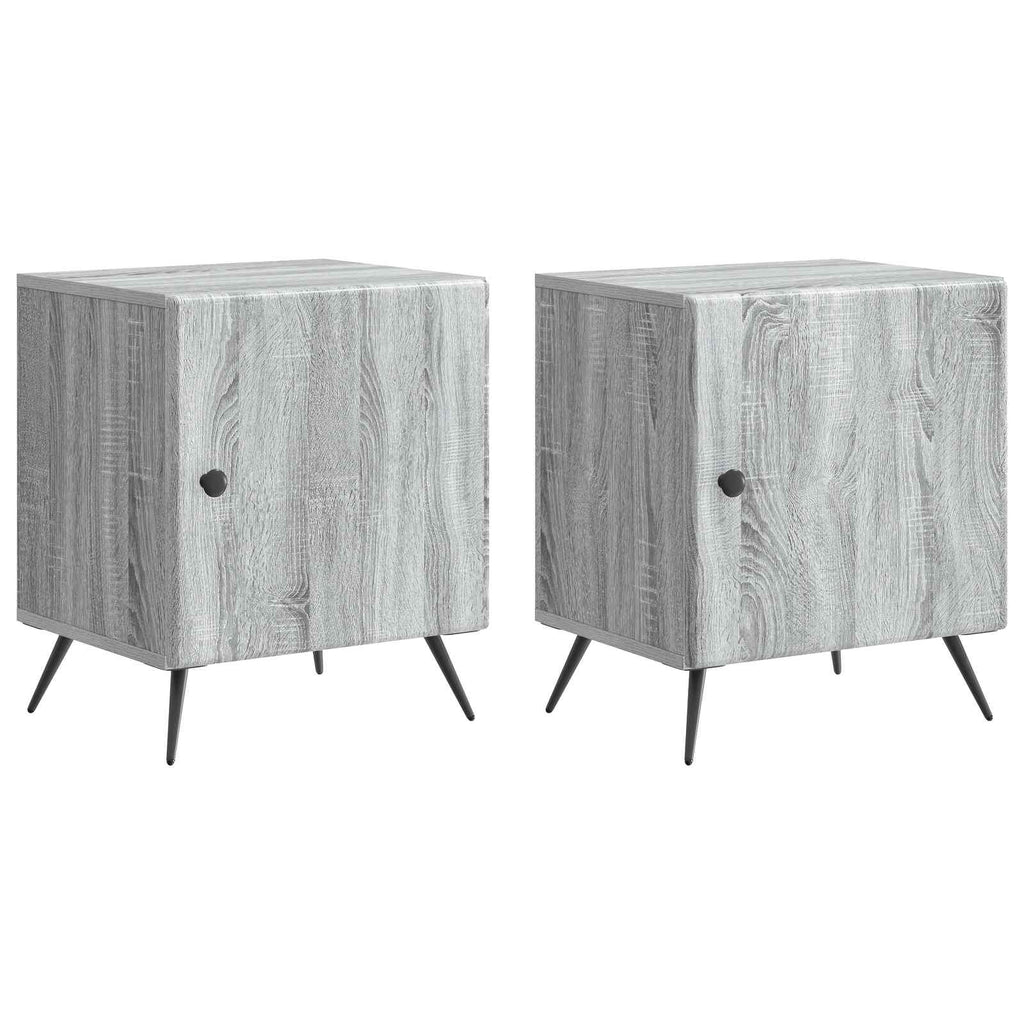 vidaXL Szafka Nocna 2 pcs Szary Sonoma 43 x 34,5 x 50 cm