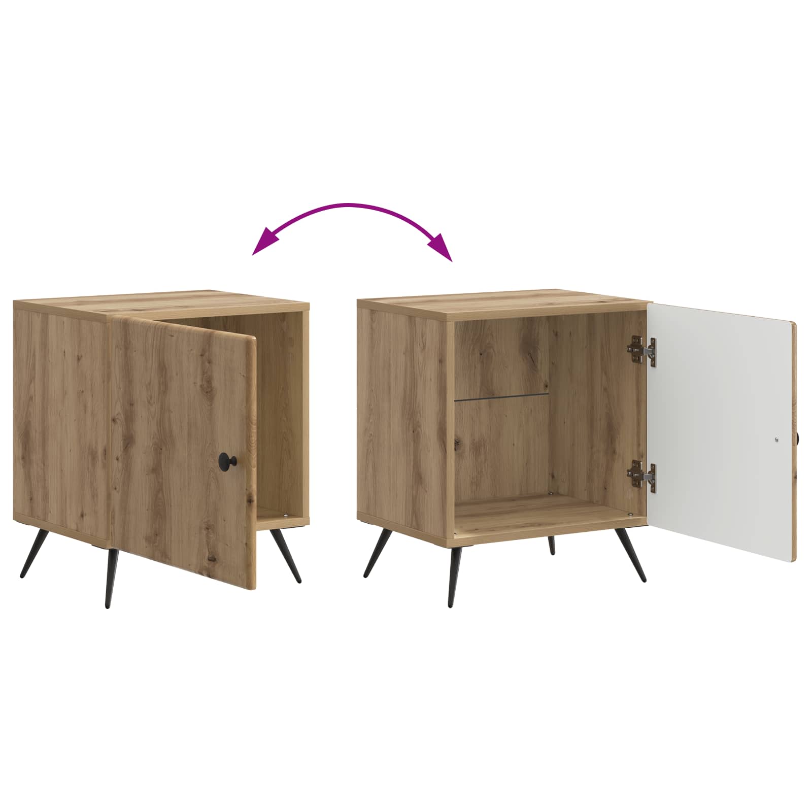 vidaXL Szafka Nocna 2 pcs Dąb artisan 43 x 34,5 x 50 cm