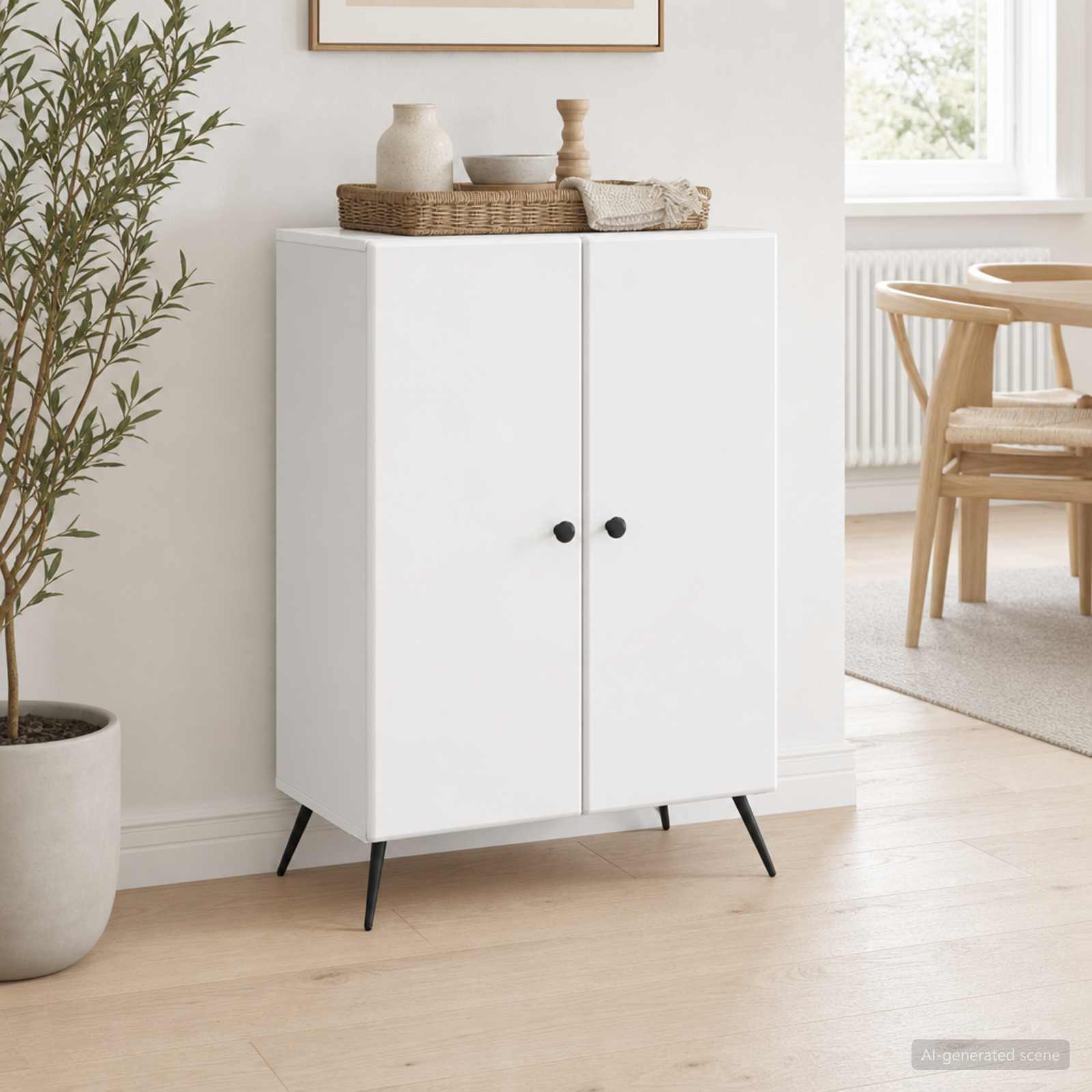 vidaXL Bufet Biały wysoki połysk 66 x 34,5 x 90 cm Drewno inżynieryjne