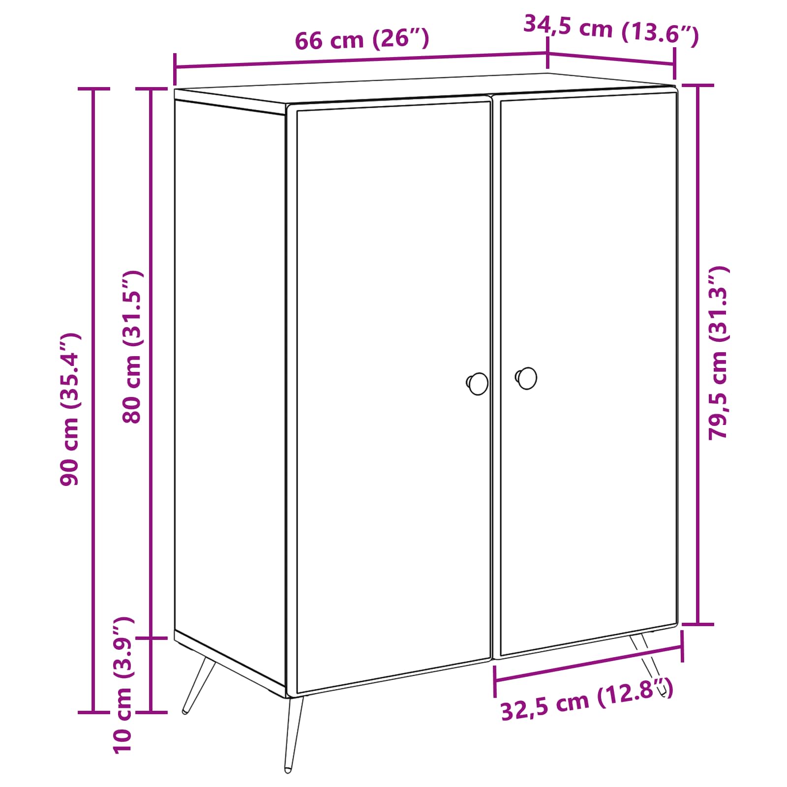 vidaXL Bufet Dąb wędzony 66 x 34,5 x 90 cm Drewno inżynieryjne