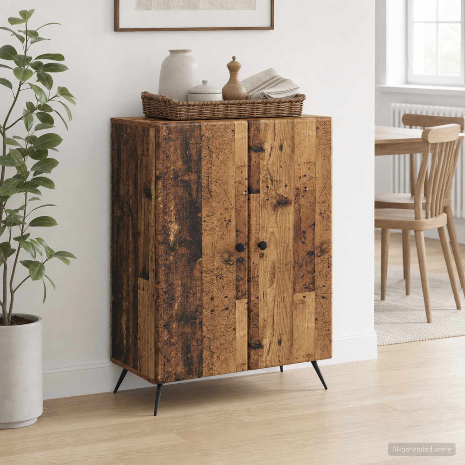 vidaXL Bufet Stare drewno 66 x 34,5 x 90 cm Drewno inżynieryjne