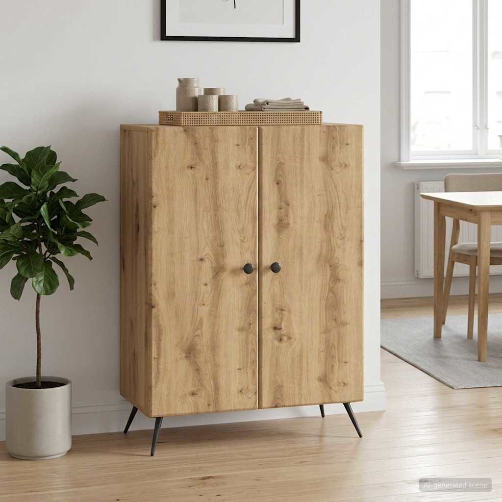vidaXL Bufet Dąb artisan 66 x 34,5 x 90 cm Drewno inżynieryjne