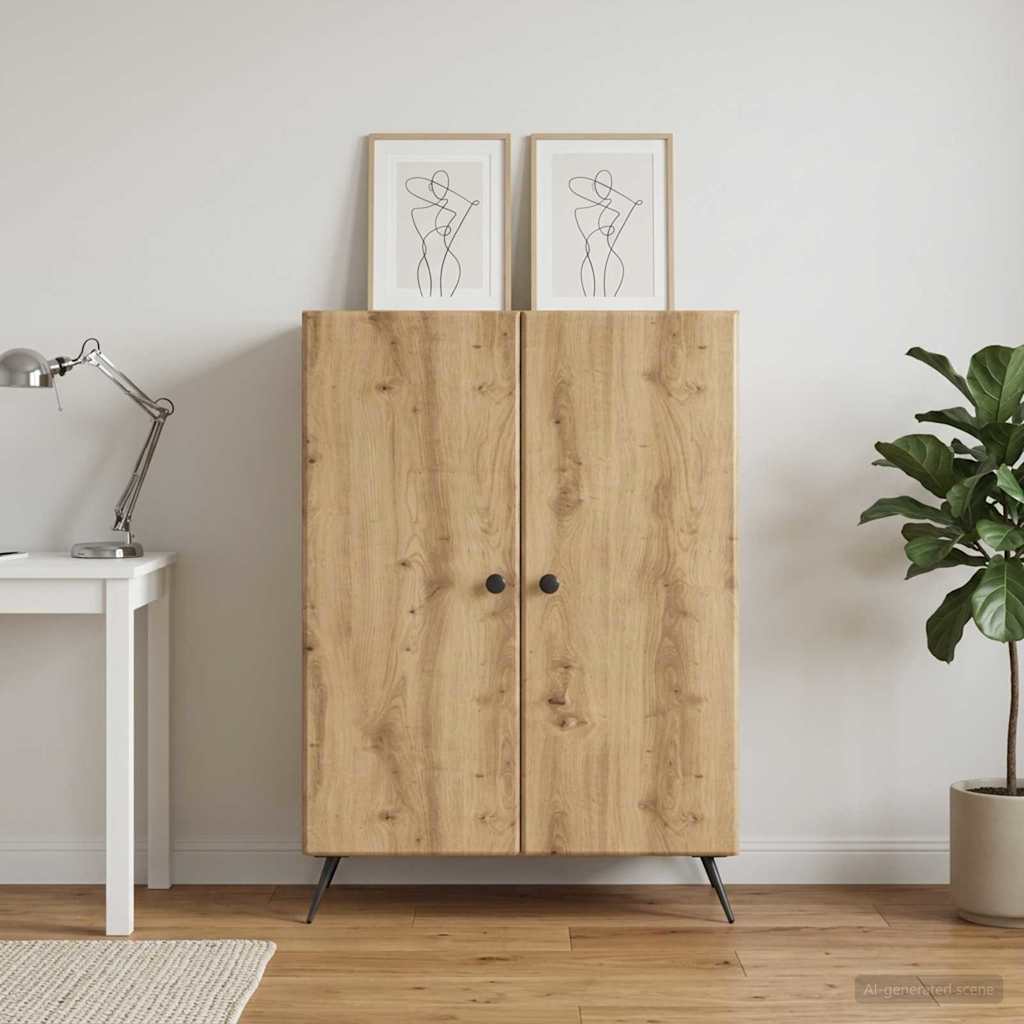 vidaXL Bufet Dąb artisan 66 x 34,5 x 90 cm Drewno inżynieryjne