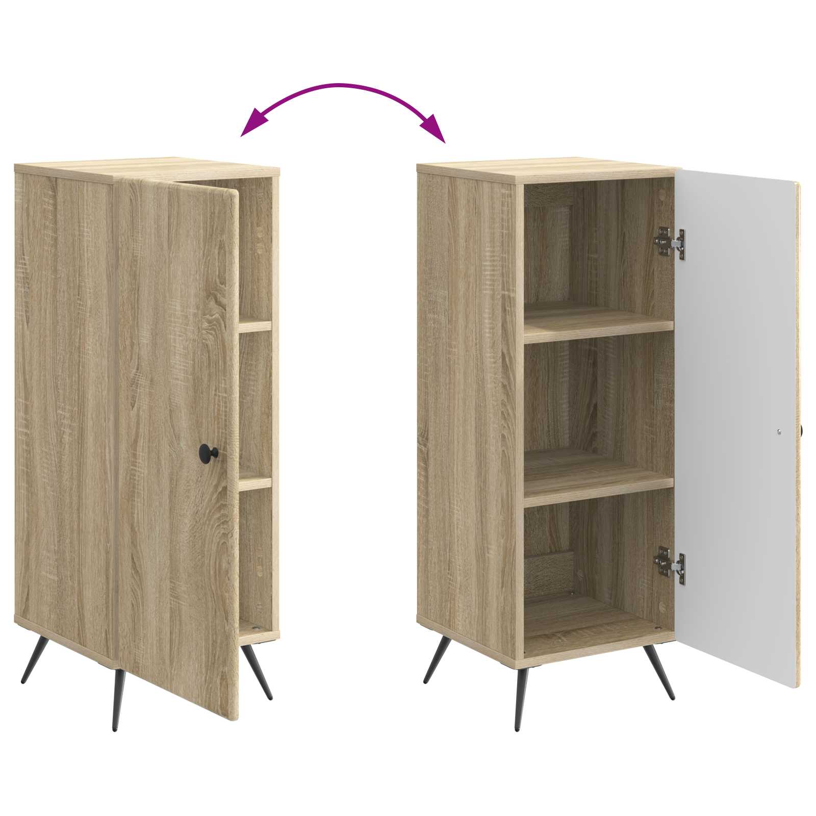 vidaXL Bufet dąb Sonoma 33 x 34,5 x 90 cm Drewno inżynieryjne