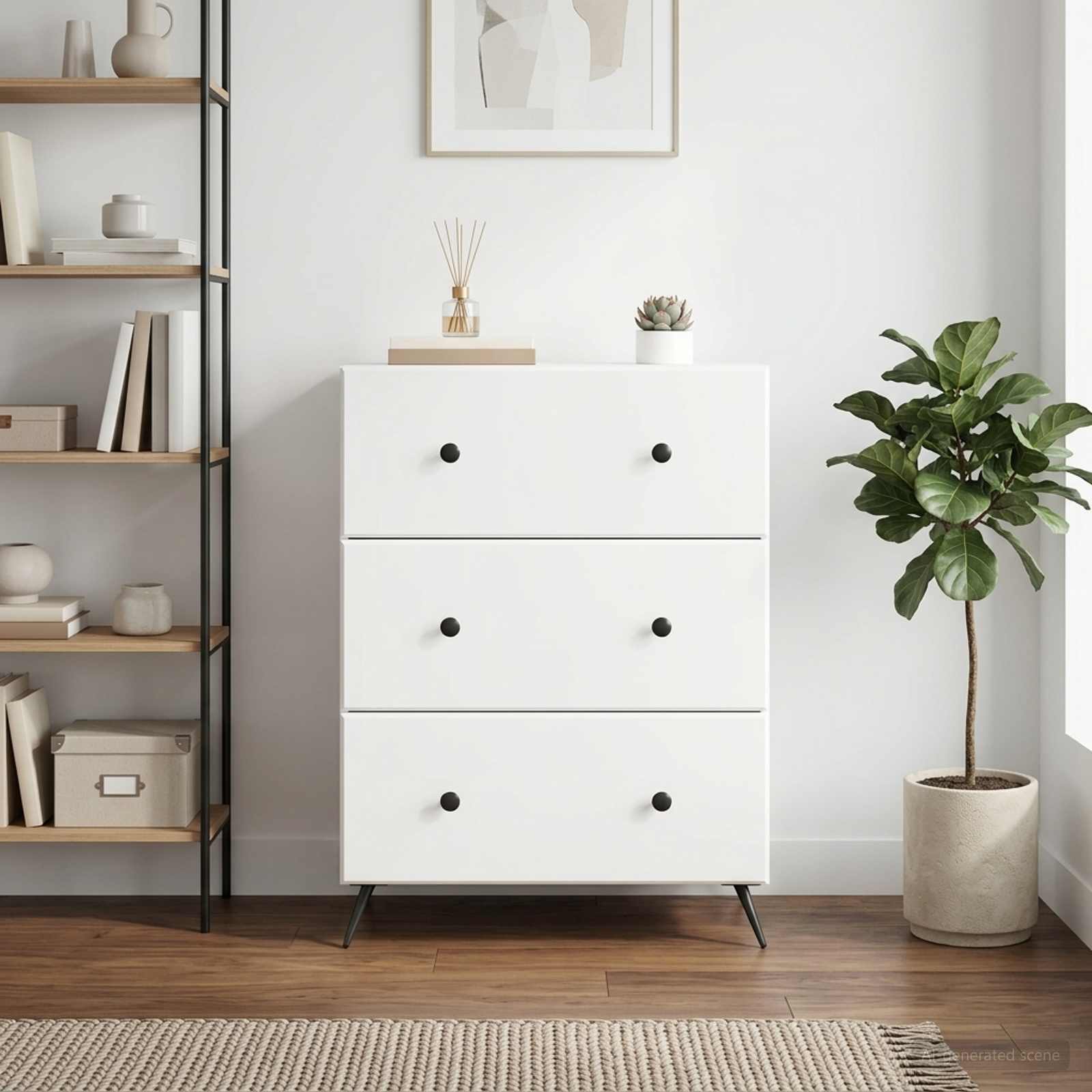 vidaXL Szafka z Szufladami Biały 66 x 34,5 x 90 cm Drewno inżynieryjne