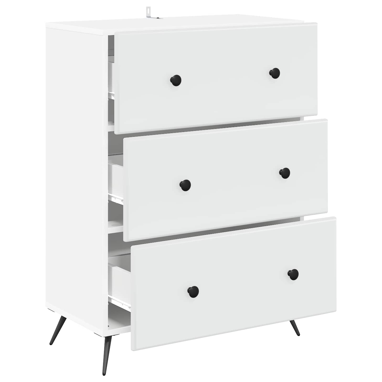vidaXL Szafka z Szufladami Biały 66 x 34,5 x 90 cm Drewno inżynieryjne