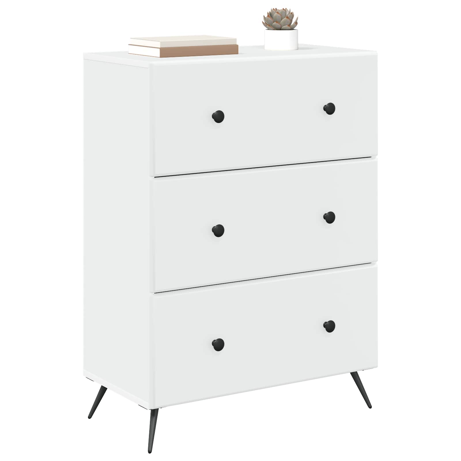 vidaXL Szafka z Szufladami Biały 66 x 34,5 x 90 cm Drewno inżynieryjne