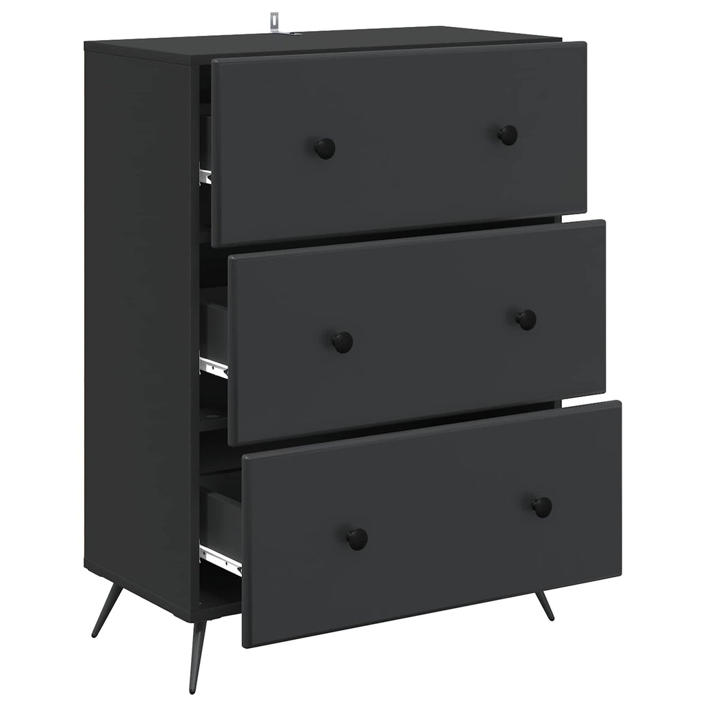 vidaXL Szafka z Szufladami Czarny 66 x 34,5 x 90 cm