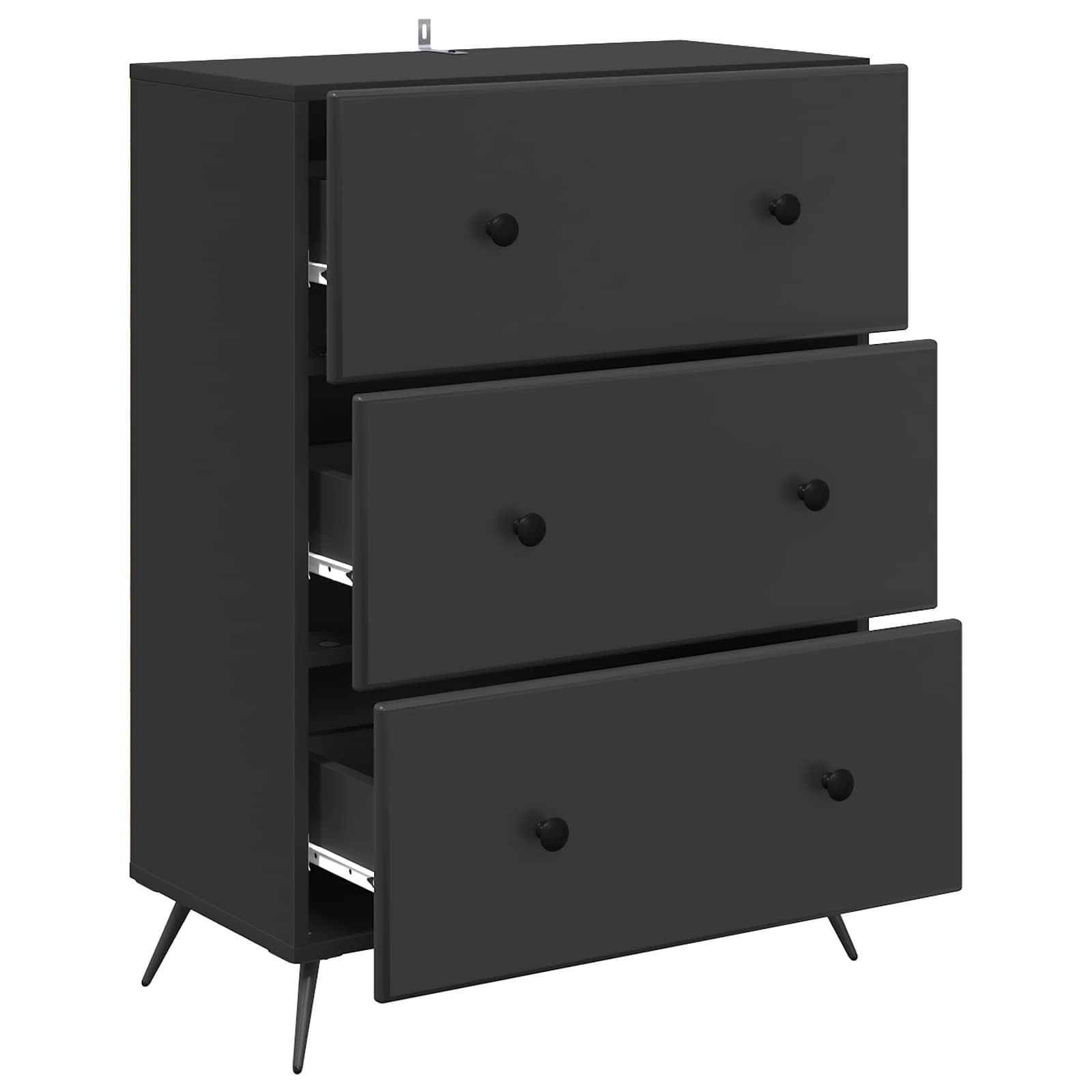 vidaXL Szafka z Szufladami Czarny 66 x 34,5 x 90 cm