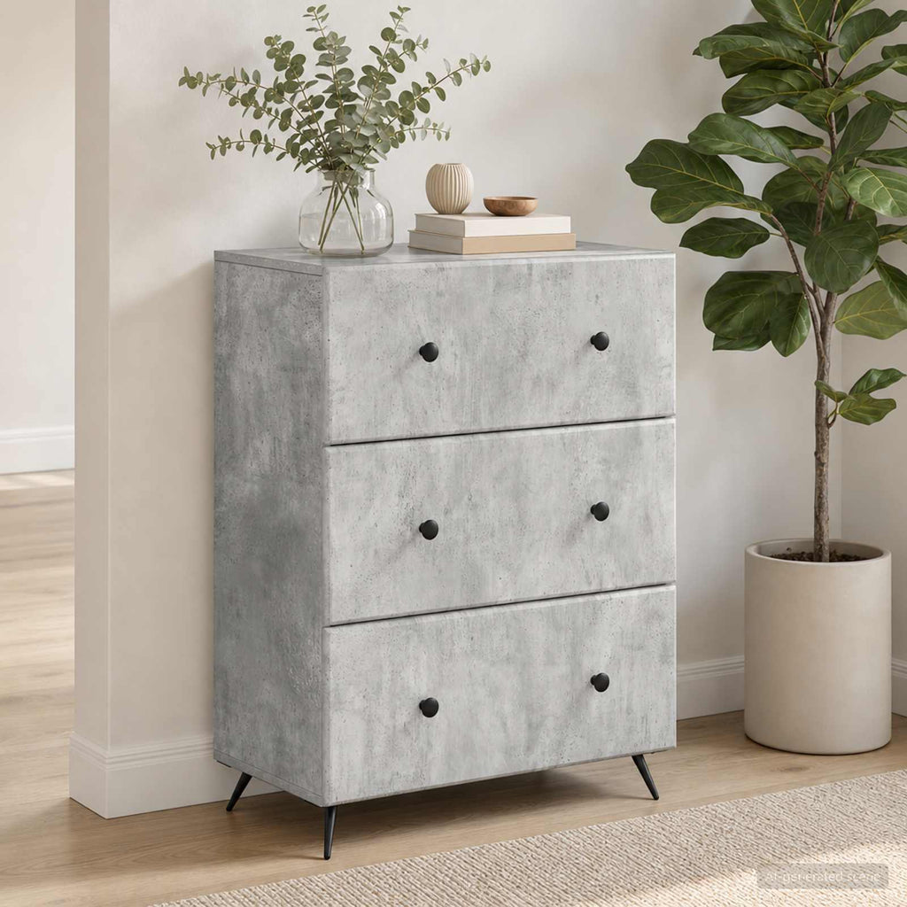 vidaXL Szafka z Szufladami Betonowy szary 66 x 34,5 x 90 cm