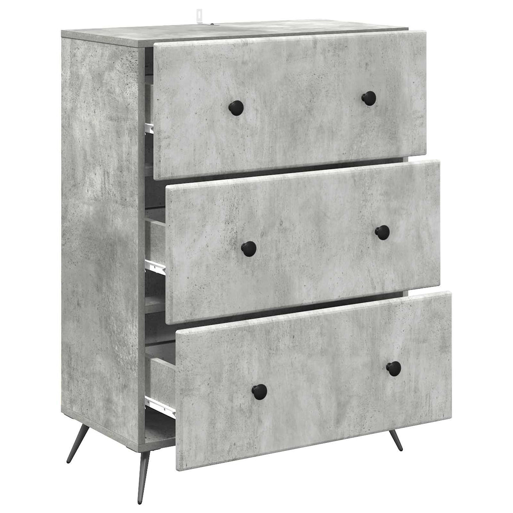 vidaXL Szafka z Szufladami Betonowy szary 66 x 34,5 x 90 cm