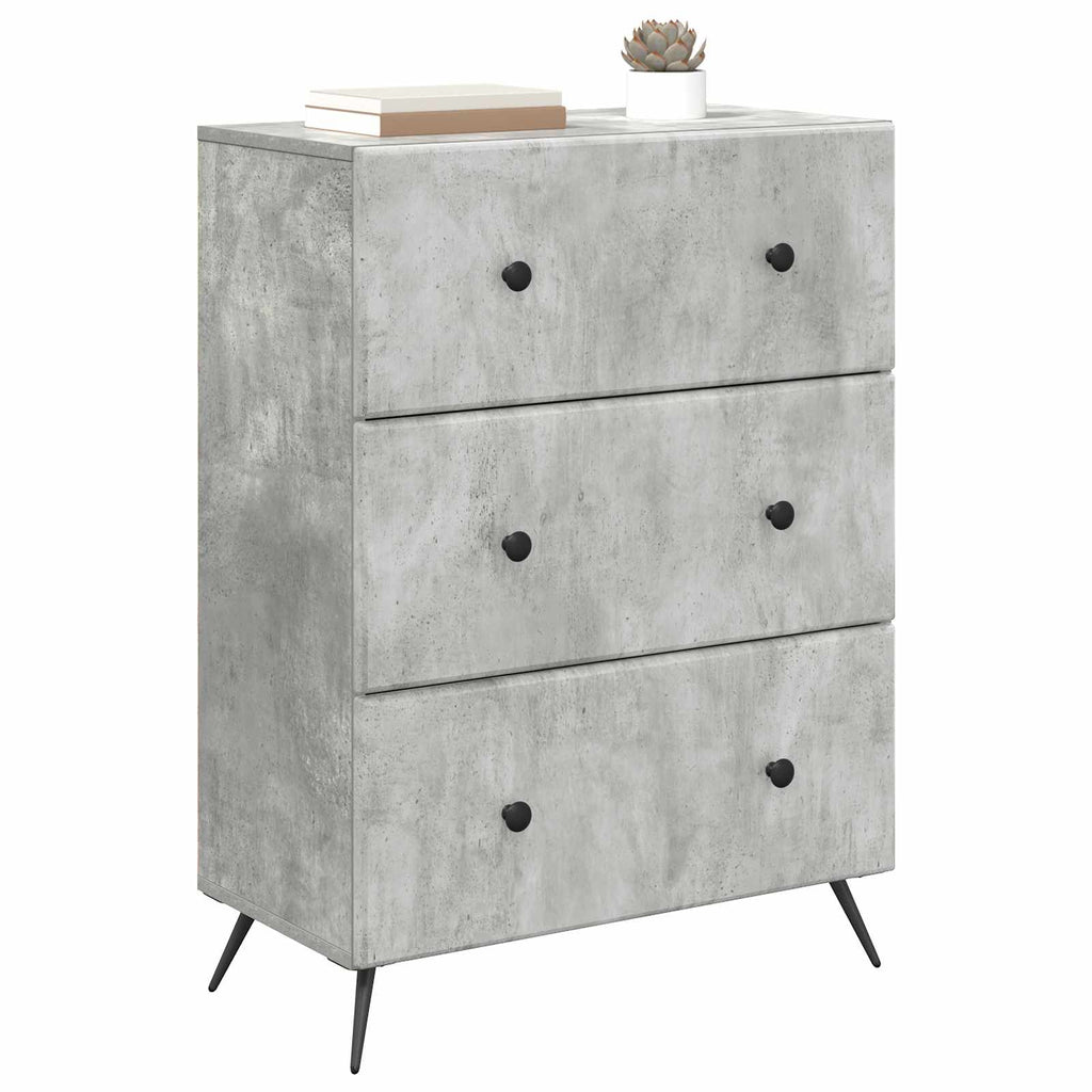 vidaXL Szafka z Szufladami Betonowy szary 66 x 34,5 x 90 cm