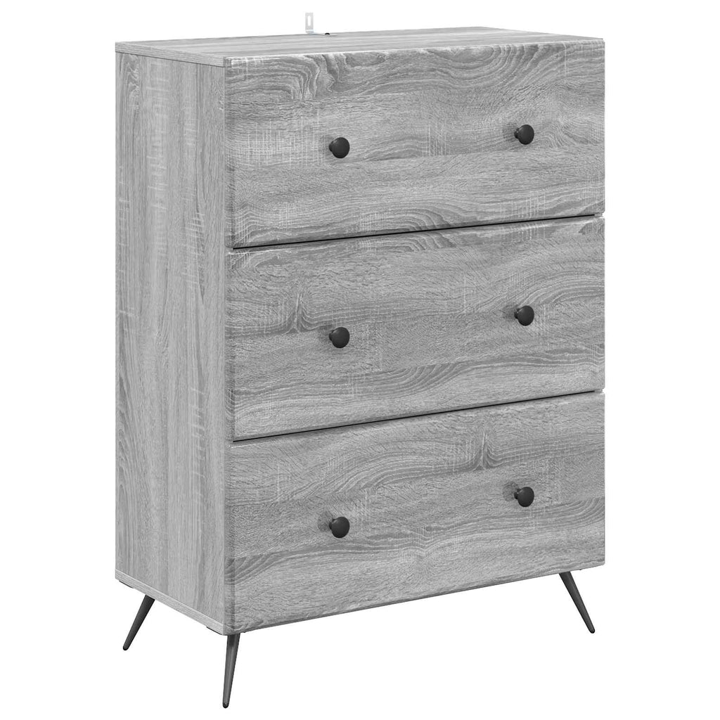 vidaXL Szafka z Szufladami Szary Sonoma 66 x 34,5 x 90 cm