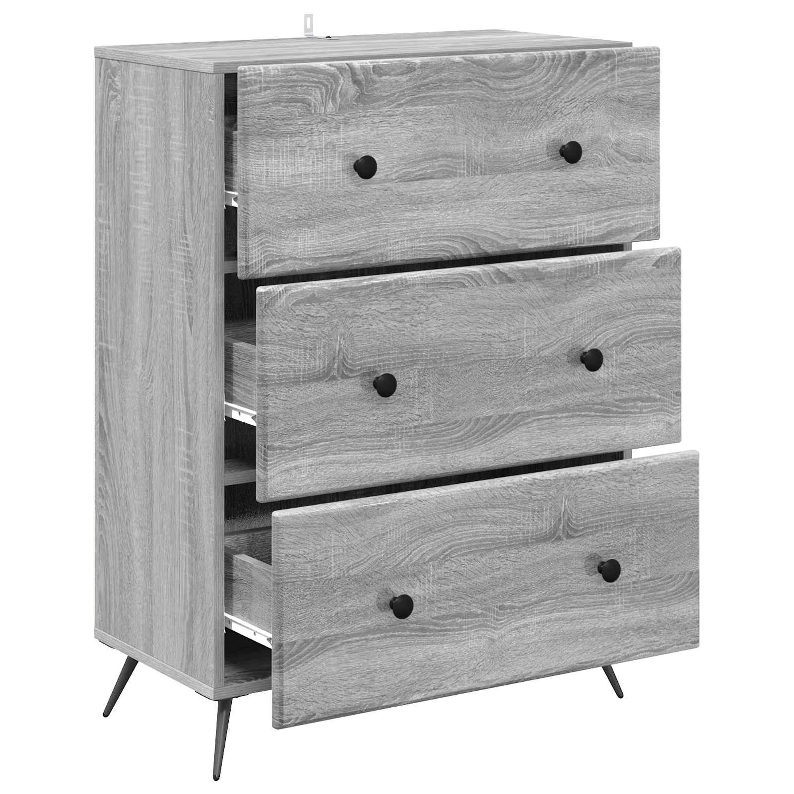 vidaXL Szafka z Szufladami Szary Sonoma 66 x 34,5 x 90 cm