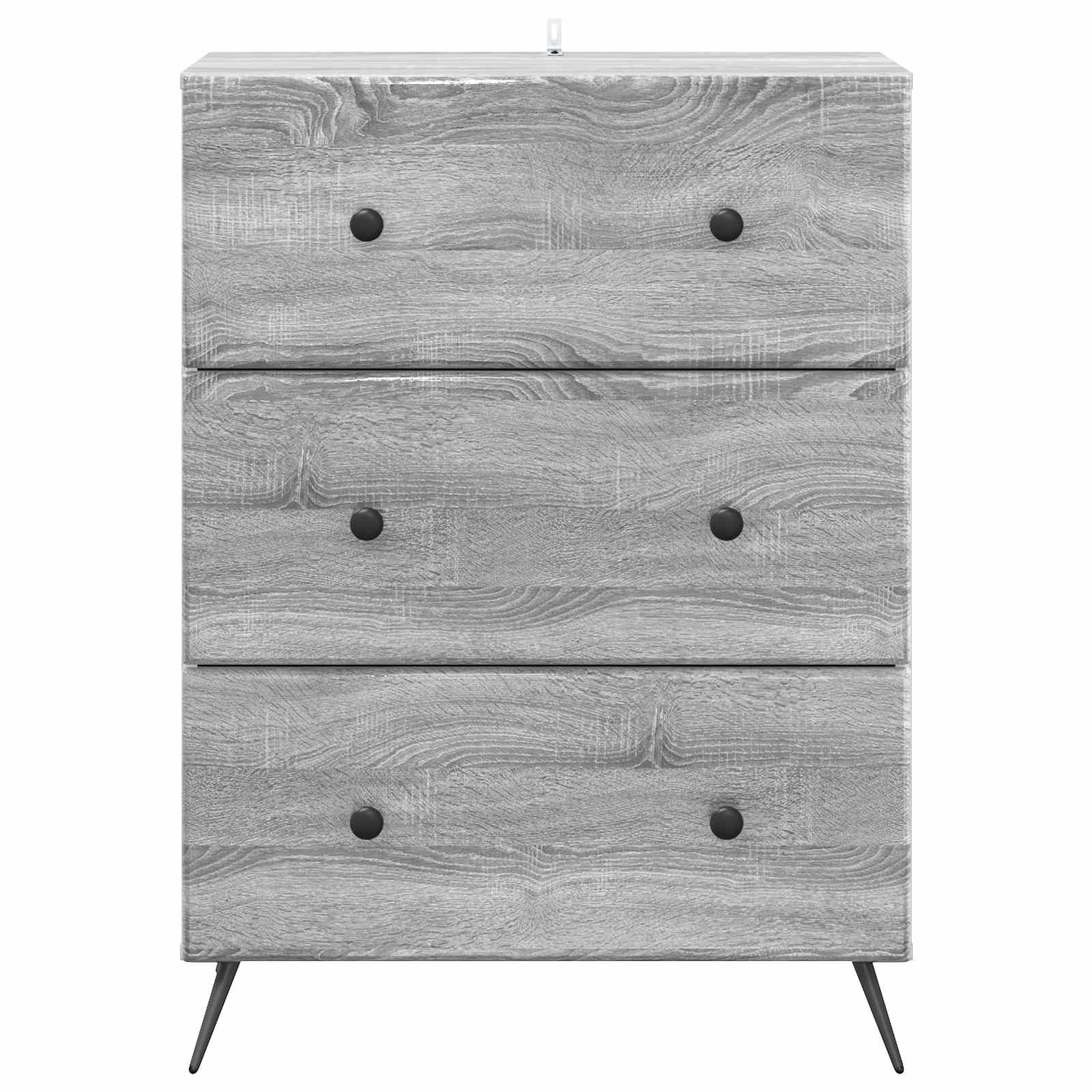 vidaXL Szafka z Szufladami Szary Sonoma 66 x 34,5 x 90 cm