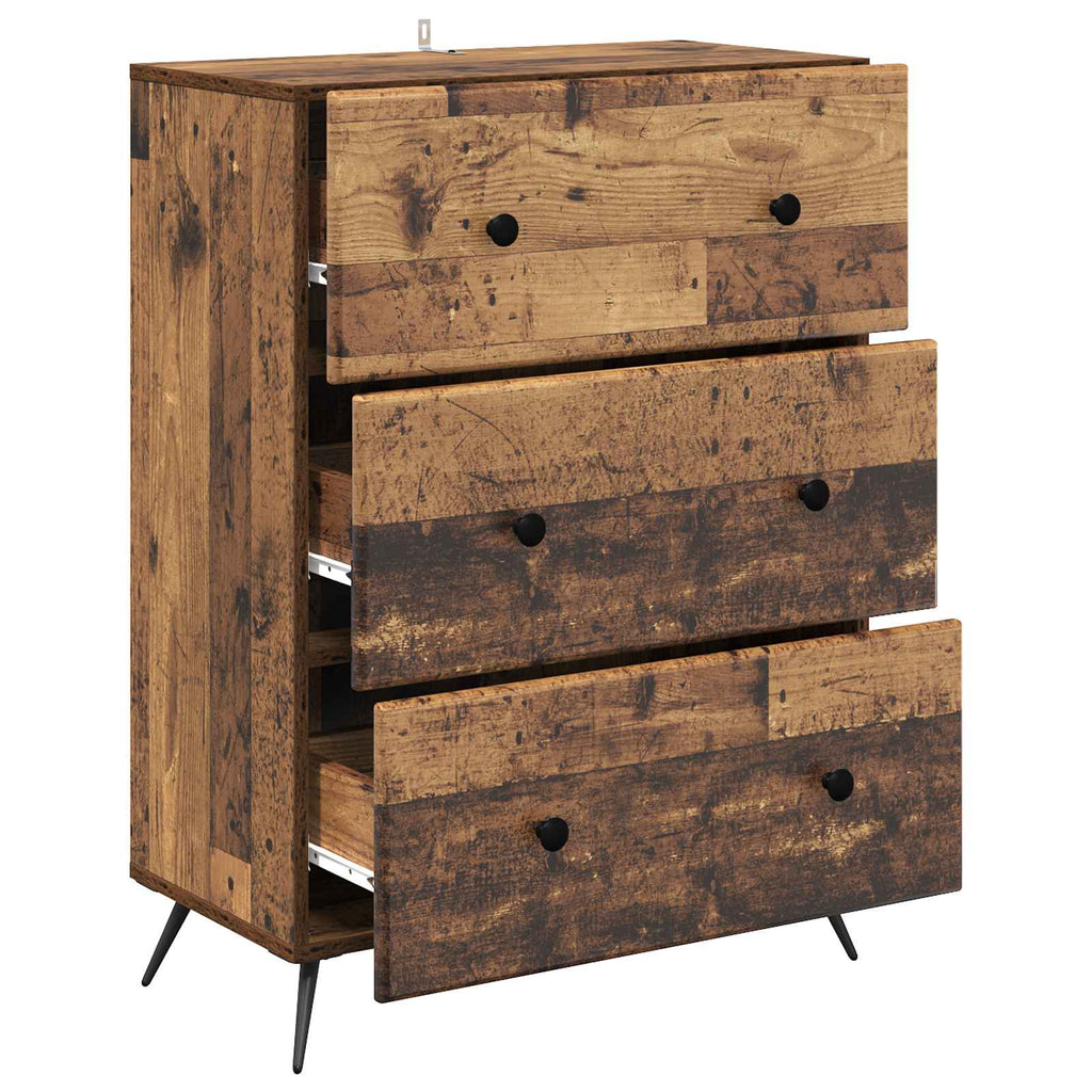vidaXL Szafka z Szufladami Stare drewno 66 x 34,5 x 90 cm