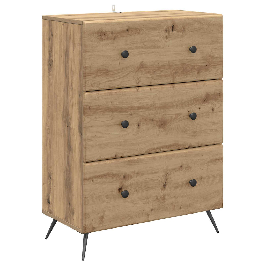 vidaXL Szafka z Szufladami Dąb artisan 66 x 34,5 x 90 cm