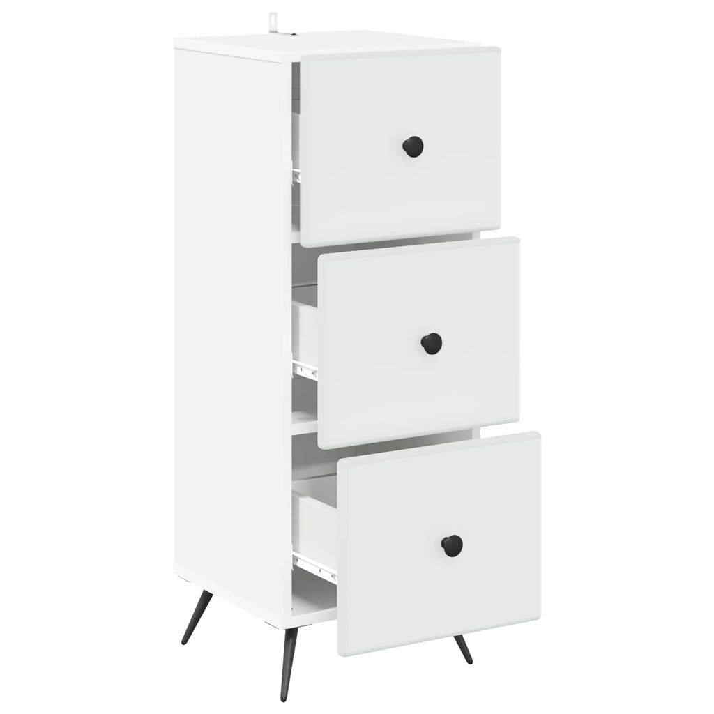 vidaXL Szafka z Szufladami Biały 33 x 34,5 x 90 cm Drewno inżynieryjne