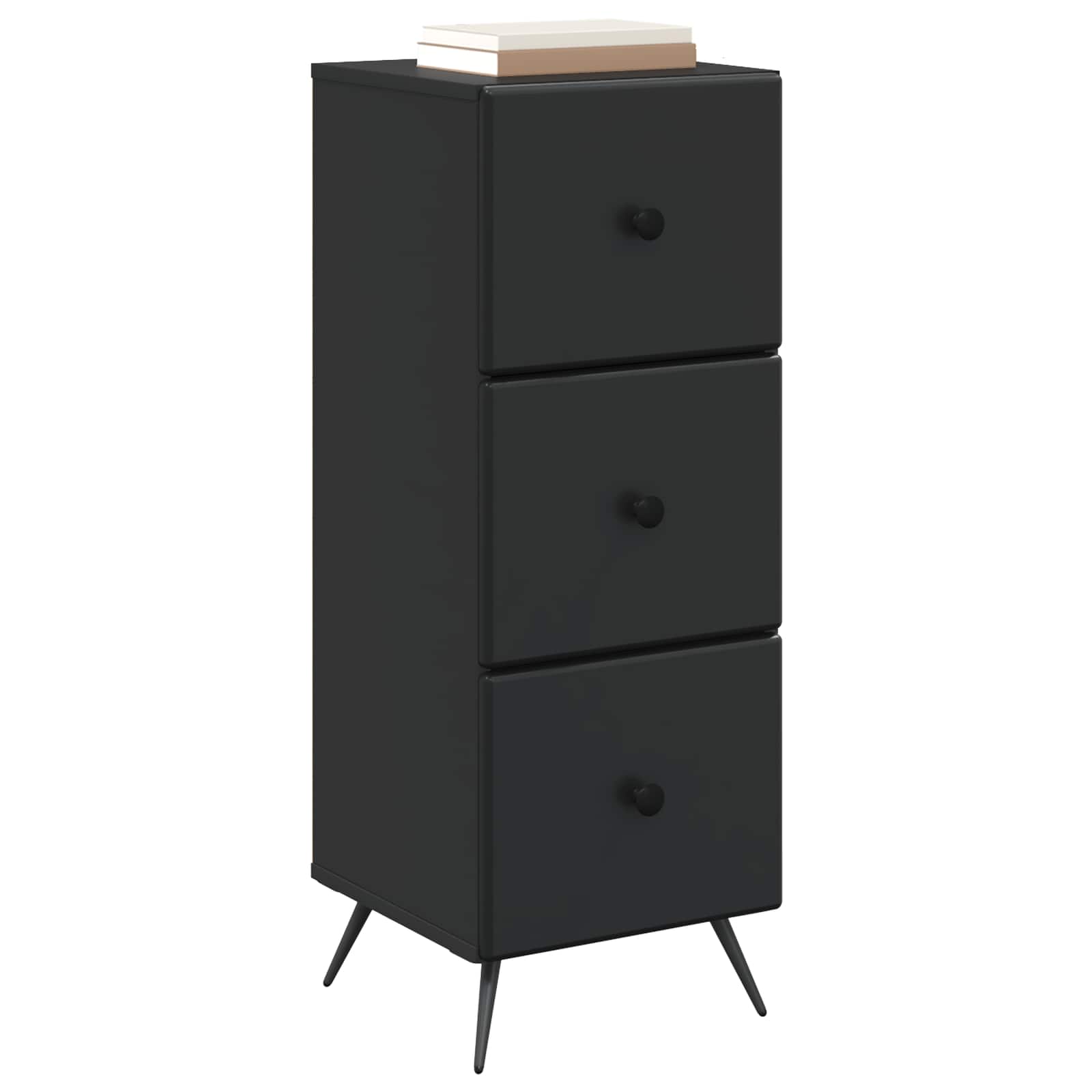 vidaXL Szafka z Szufladami Czarny 33 x 34,5 x 90 cm