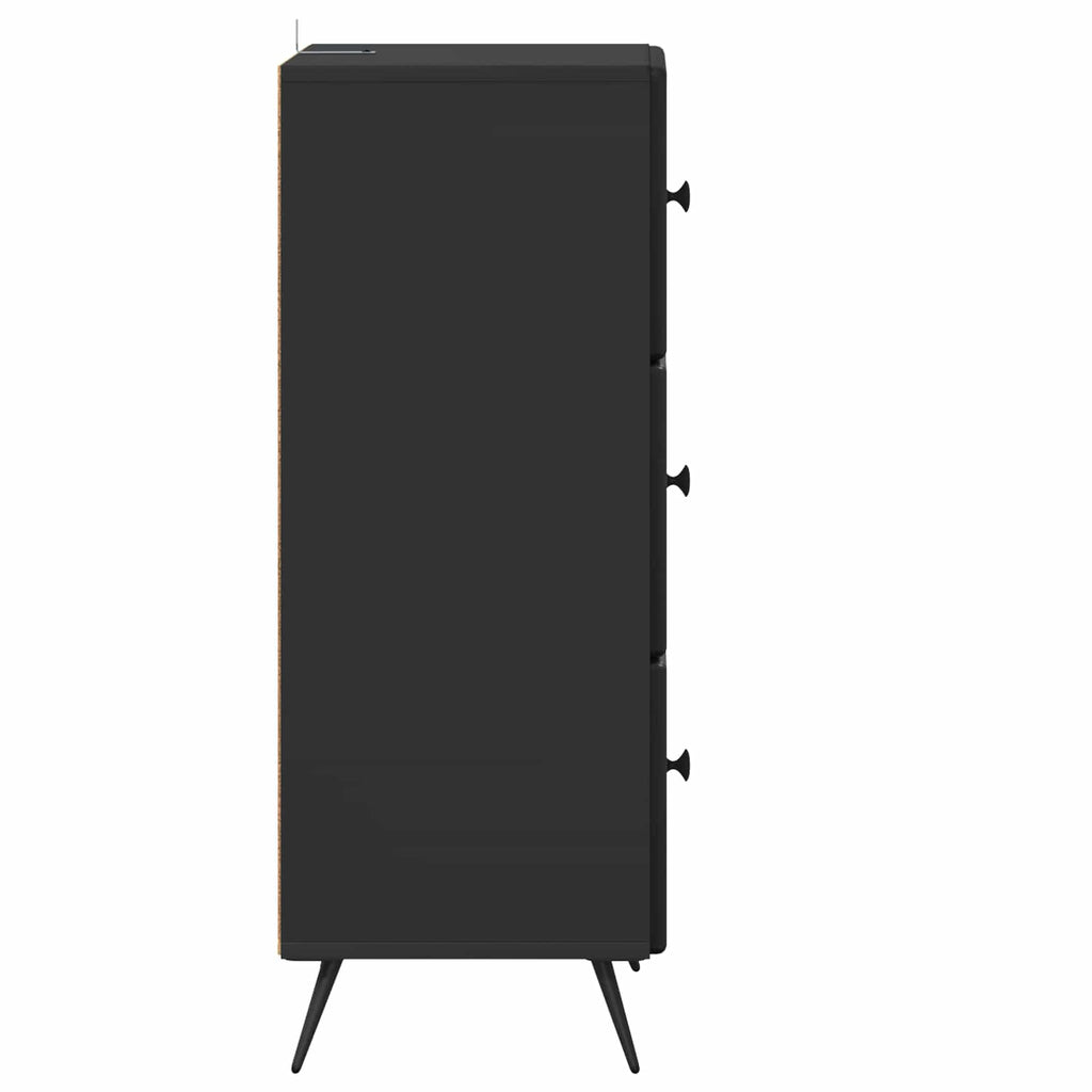 vidaXL Szafka z Szufladami Czarny 33 x 34,5 x 90 cm
