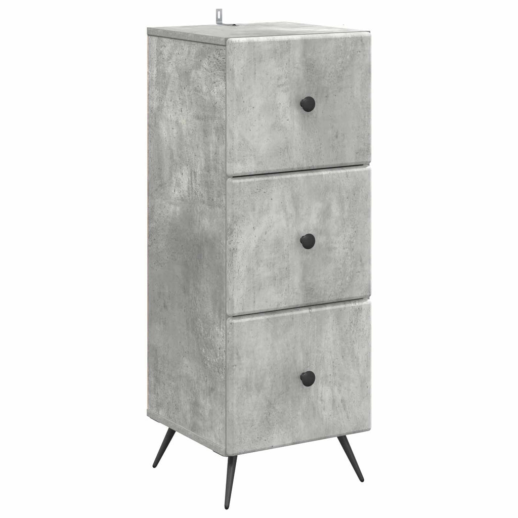 vidaXL Szafka z Szufladami Betonowy szary 33 x 34,5 x 90 cm