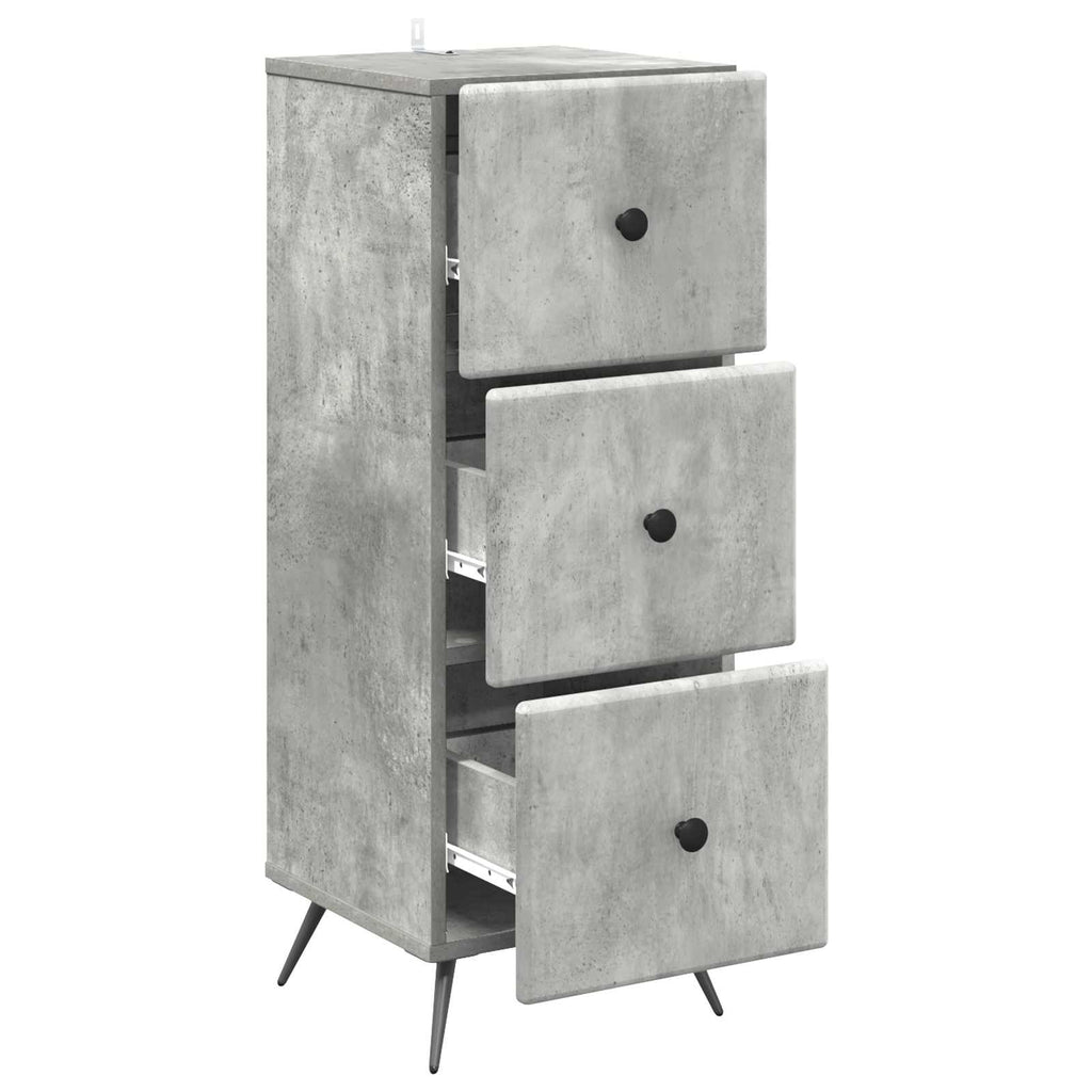 vidaXL Szafka z Szufladami Betonowy szary 33 x 34,5 x 90 cm