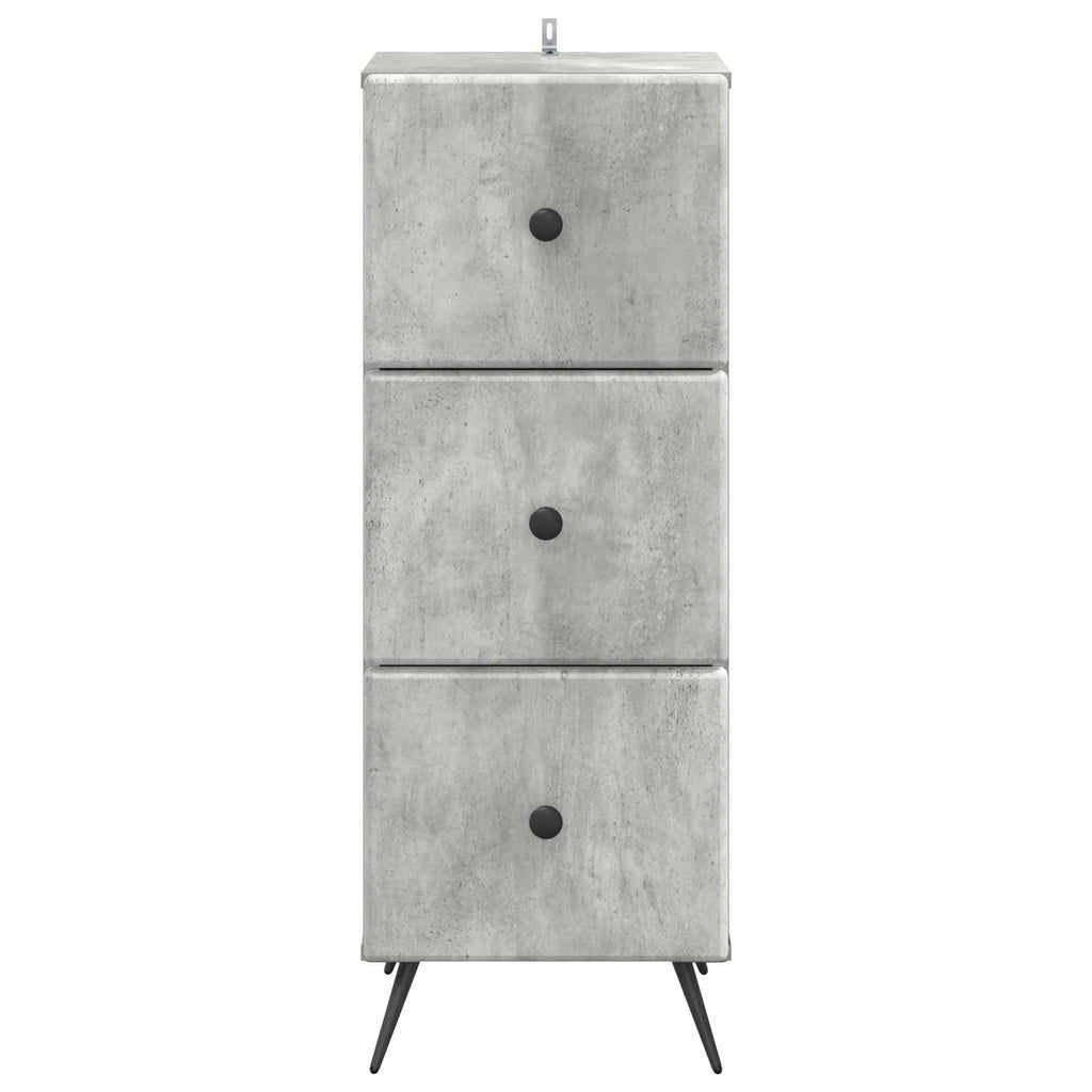 vidaXL Szafka z Szufladami Betonowy szary 33 x 34,5 x 90 cm