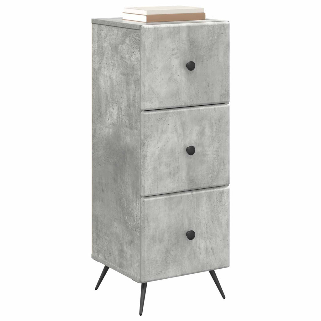 vidaXL Szafka z Szufladami Betonowy szary 33 x 34,5 x 90 cm