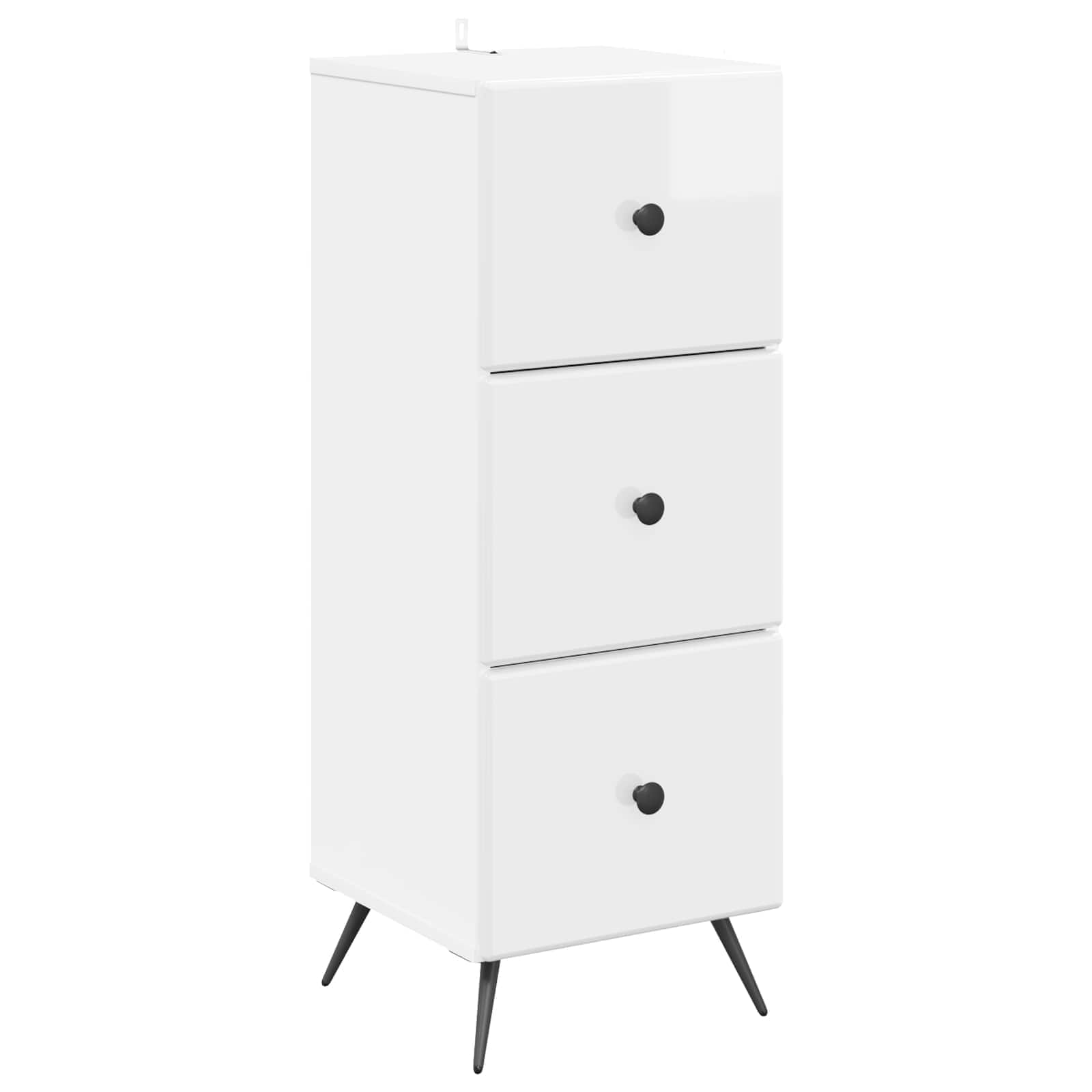 vidaXL Szafka z Szufladami Biały wysoki połysk 33 x 34,5 x 90 cm