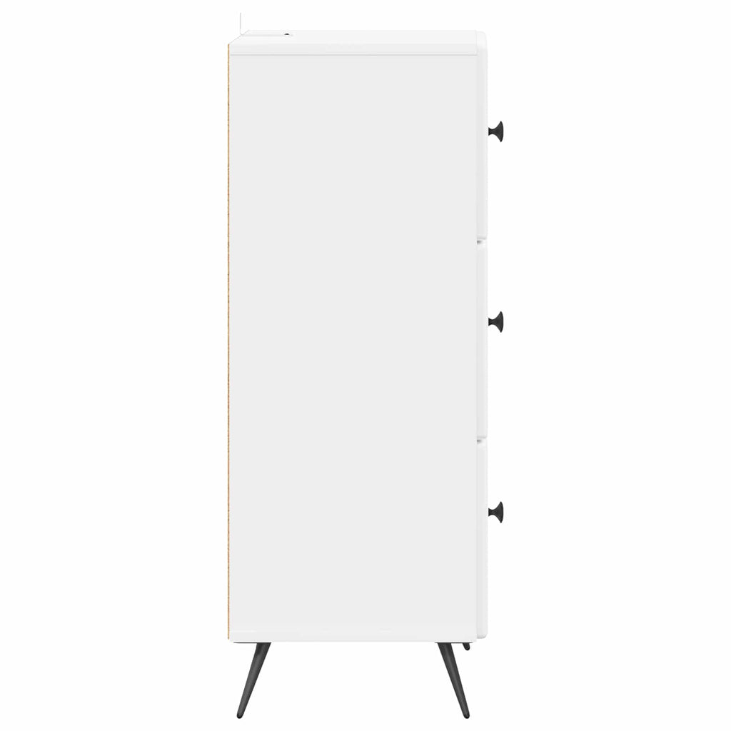 vidaXL Szafka z Szufladami Biały wysoki połysk 33 x 34,5 x 90 cm