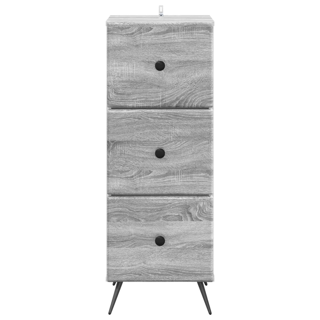 vidaXL Szafka z Szufladami Szary Sonoma 33 x 34,5 x 90 cm