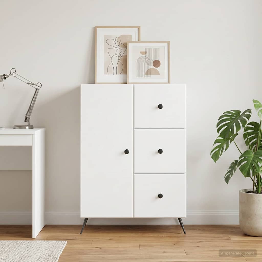 vidaXL Bufet Biały 66 x 34,5 x 90 cm Drewno inżynieryjne