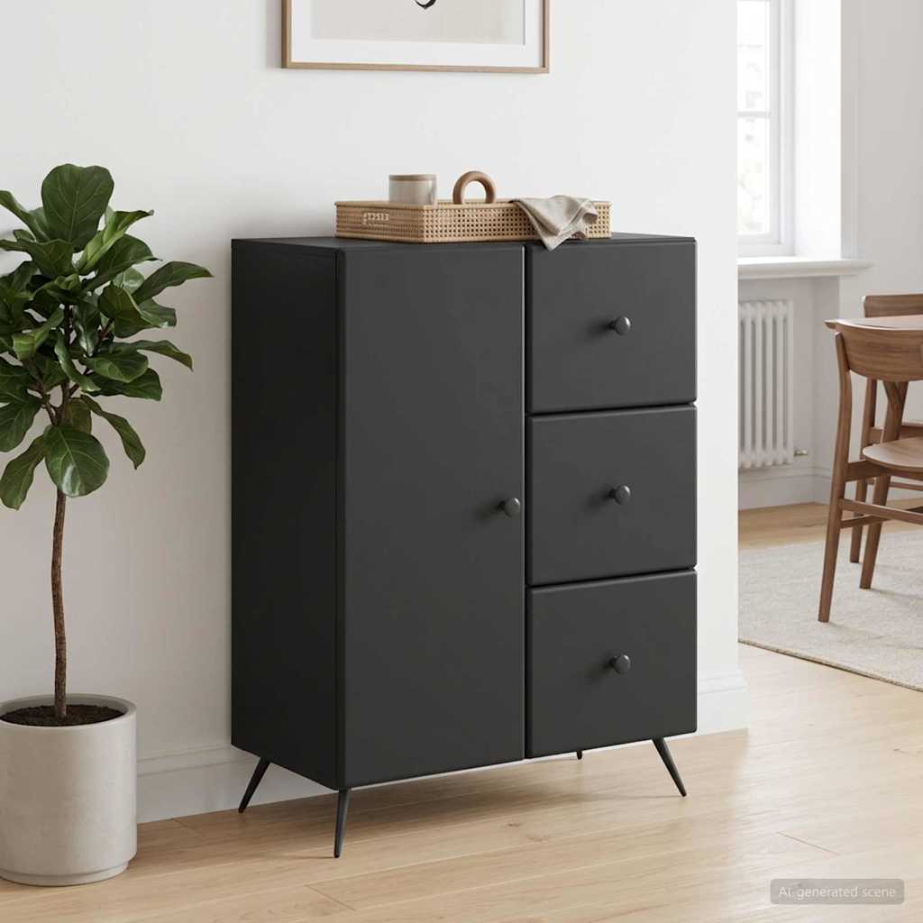 vidaXL Bufet z szufladą Czarny 66 x 34,5 x 90 cm Drewno inżynieryjne