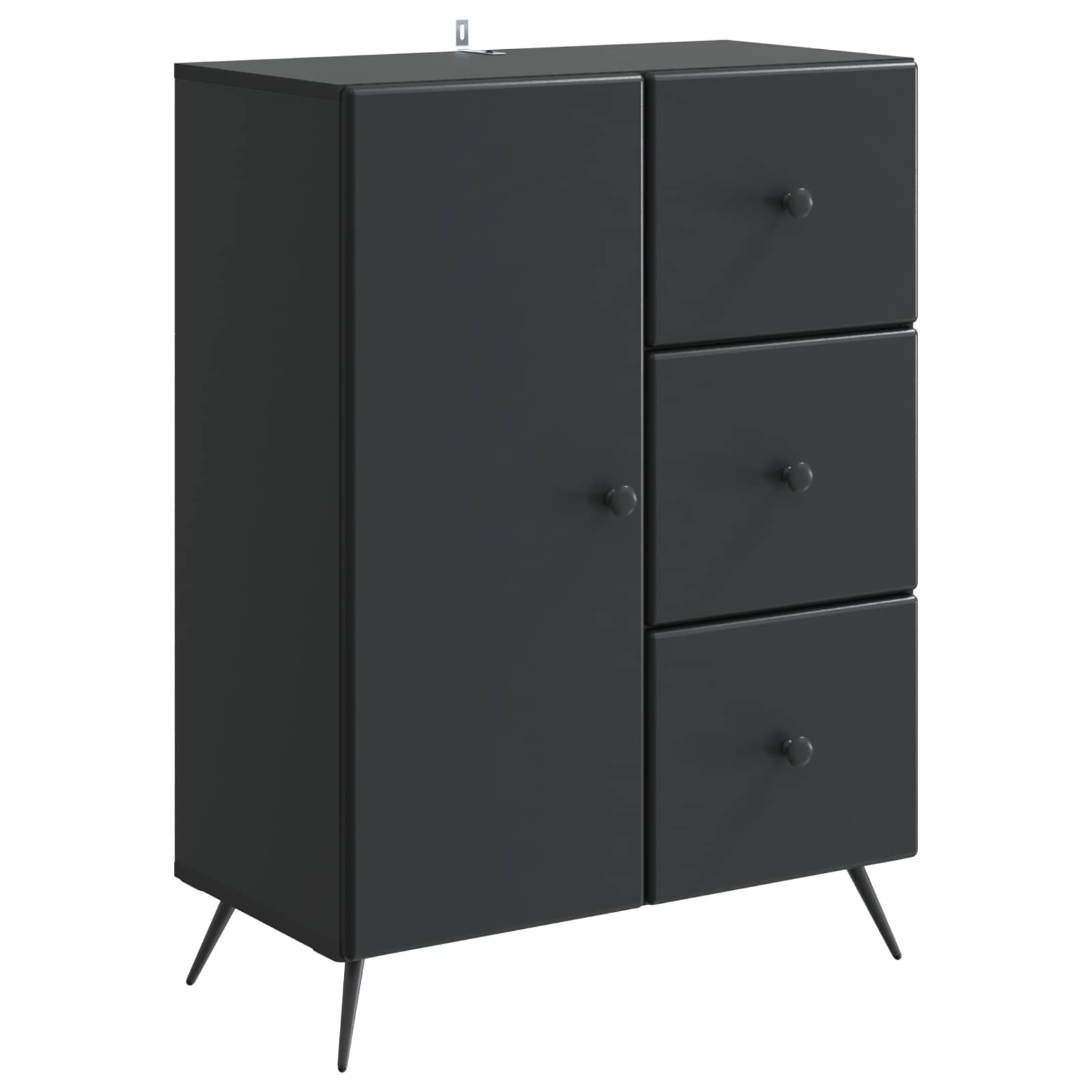 vidaXL Bufet z szufladą Czarny 66 x 34,5 x 90 cm Drewno inżynieryjne
