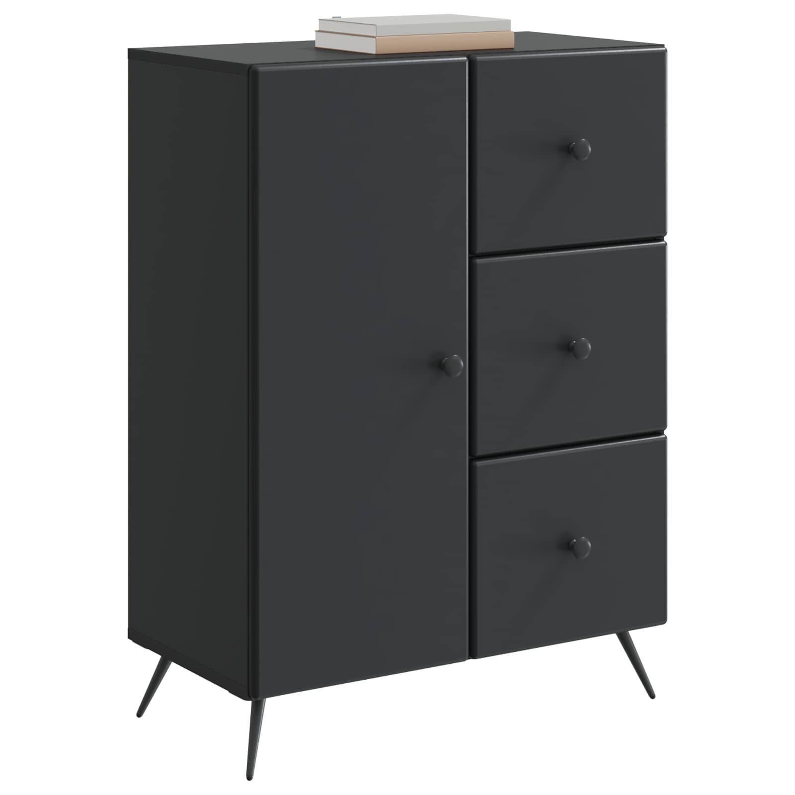 vidaXL Bufet z szufladą Czarny 66 x 34,5 x 90 cm Drewno inżynieryjne