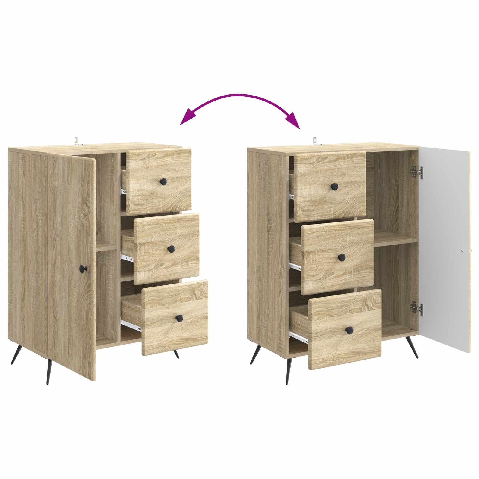 vidaXL Bufet dąb Sonoma 66 x 34,5 x 90 cm Drewno inżynieryjne