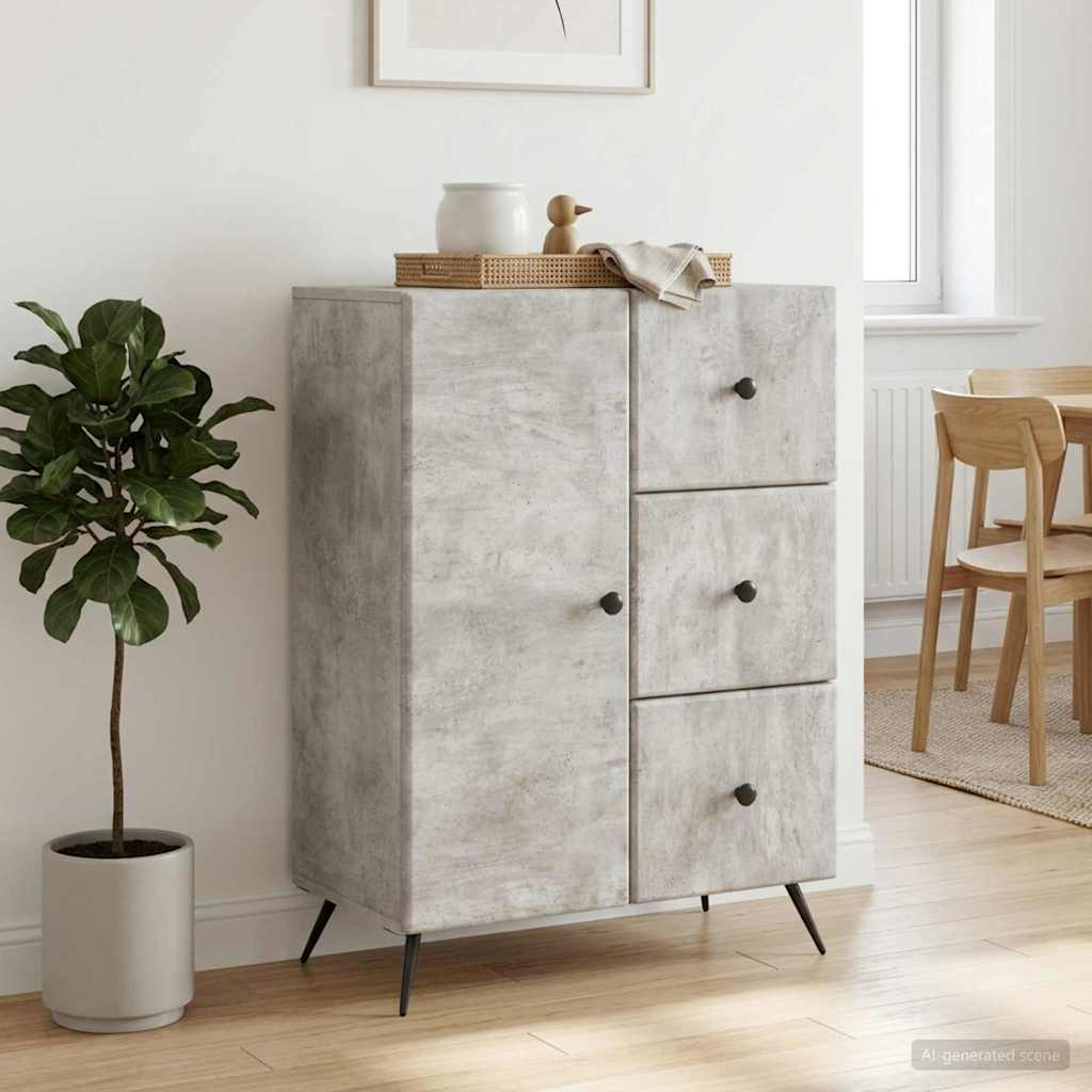 vidaXL Bufet Betonowy szary 66 x 34,5 x 90 cm Drewno inżynieryjne