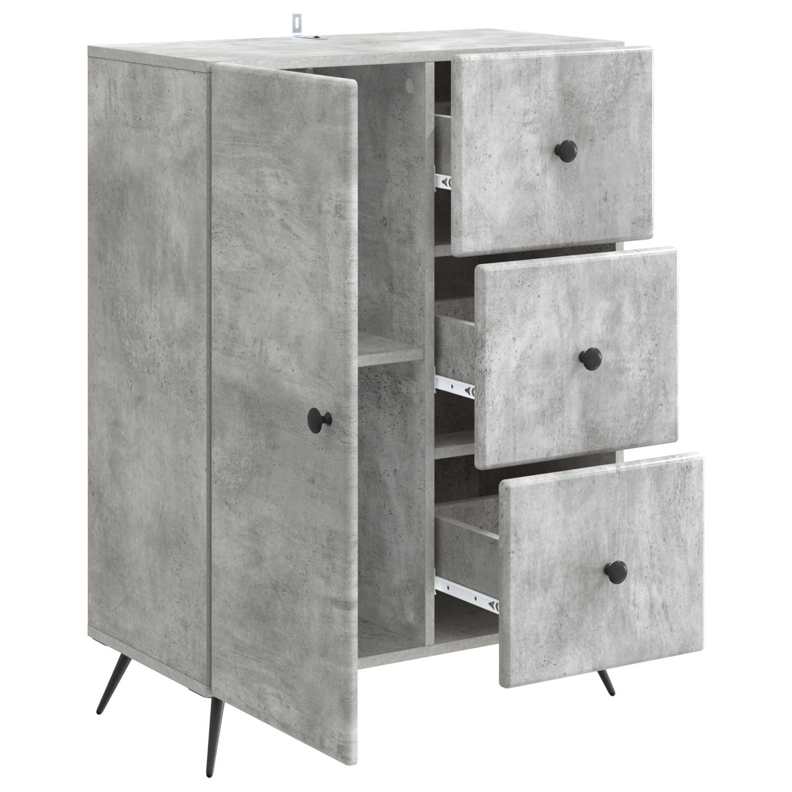 vidaXL Bufet Betonowy szary 66 x 34,5 x 90 cm Drewno inżynieryjne