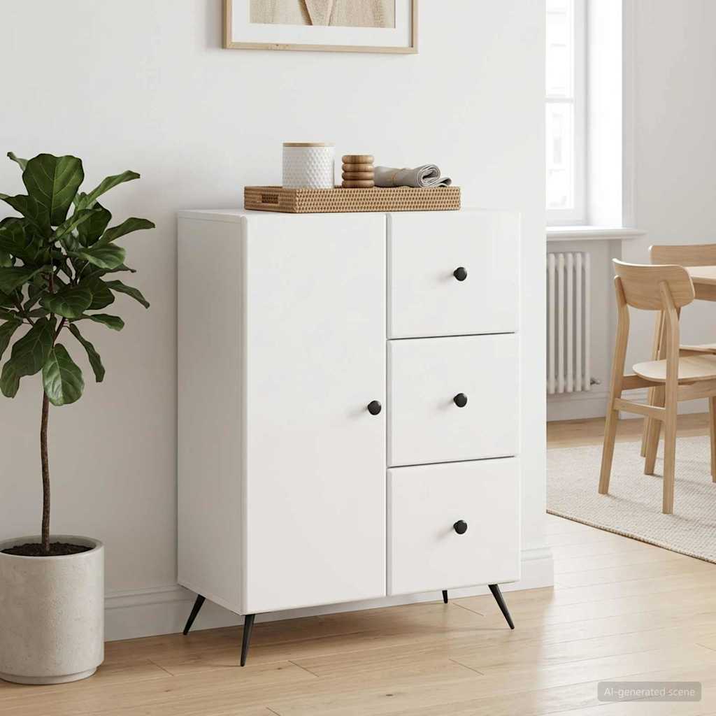 vidaXL Bufet Biały wysoki połysk 66 x 34,5 x 90 cm Drewno inżynieryjne