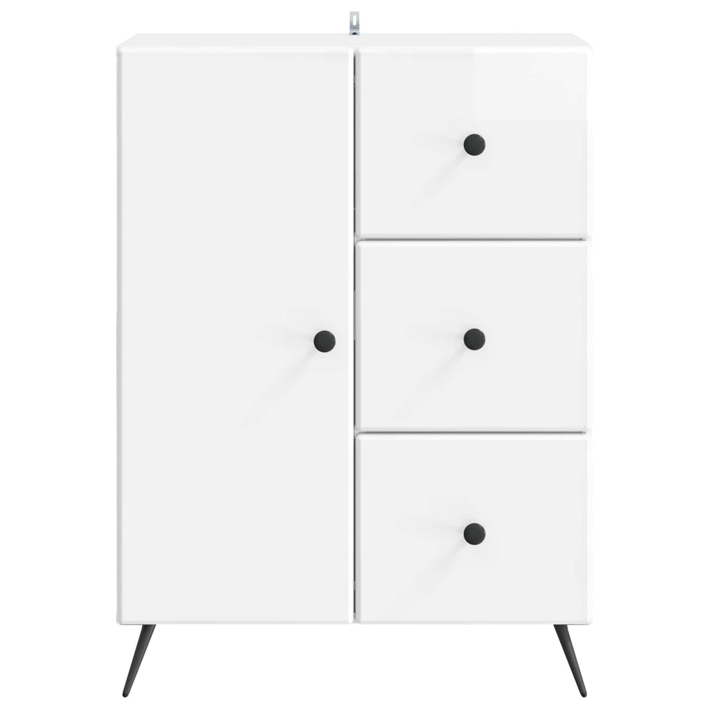 vidaXL Bufet Biały wysoki połysk 66 x 34,5 x 90 cm Drewno inżynieryjne
